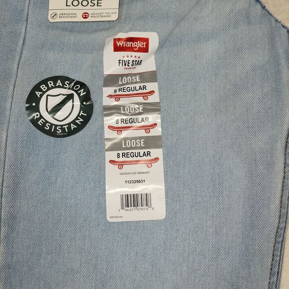 Wrangler Jeans Boys Loose Blue Sz 8 Regular Denim Pants Kids Skater Lot of 2 Kid - Picture 11 of 16